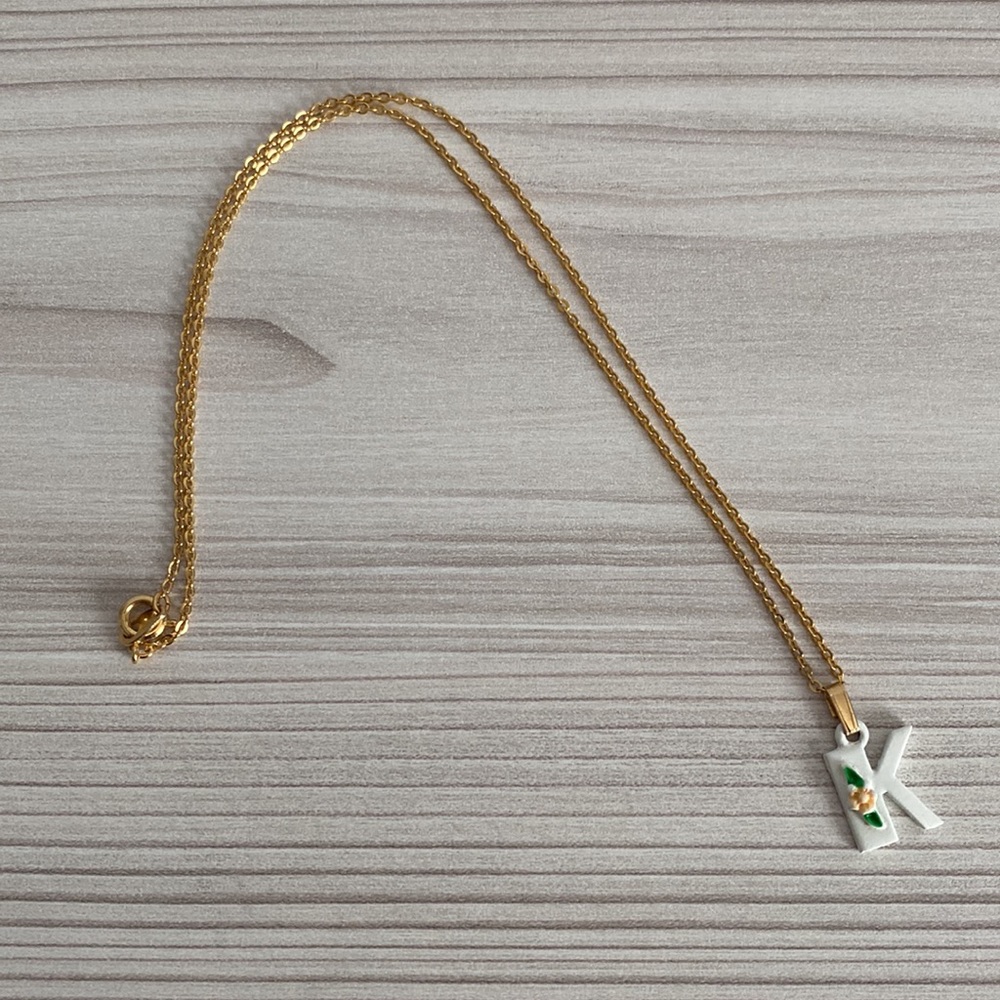 Vintage girl’s necklace K initial